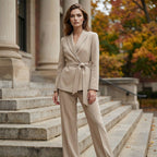 ⏰ Now only 50% off!⏰Women's Elegant Tie-Waist Blazer & Wide-Leg Pants Suit Set – Flattering Silhouette, Breathable Fabric & Effortless Versatility ✨👗