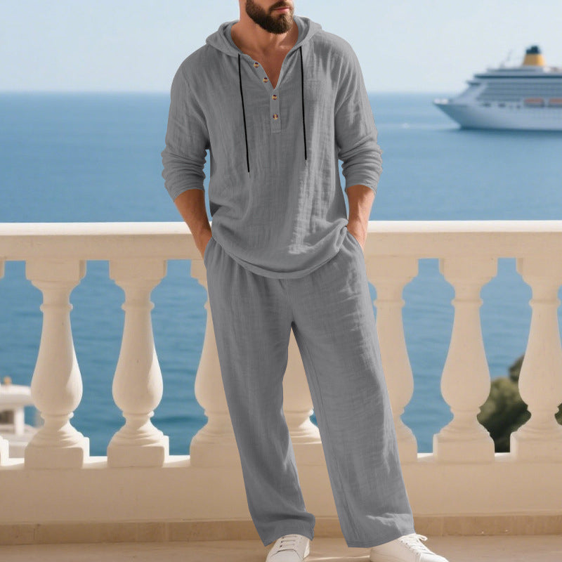 ⏰ Now only 50% off!🔥Men's Hooded Casual Loose Top & Pants 2-Piece Set
